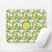 Tropisches Monstera Blätter Mit Monogramm Mousepad (Mit Mouse)