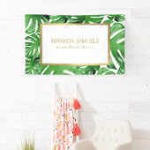 Tropisches Monstera-Blätter Muster Banner (Insitu)