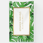 Tropisches Monstera-Blätter Muster Banner (Vertikal)