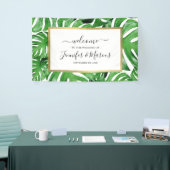Tropisches Monstera-Blätter Muster-Ereignis Banner (Messeveranstaltung)