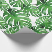 Tropisches Monstera-Blätter Muster Geschenkpapier (Ecke)