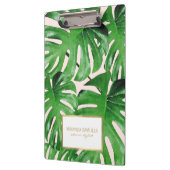 Tropisches Monstera Blätter Muster Rosa Klemmbrett (Links)