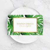 Tropisches Monstera-Blätter Muster Visitenkarte