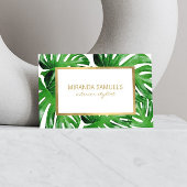Tropisches Monstera-Blätter Muster Visitenkarte