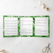 Tropisches Monstera Blätter Rosa Broschüre (Innenseite)