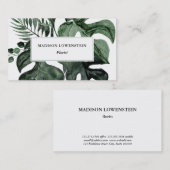 Tropisches Monstera Blätter Vegetation Visitenkarte (Vorne/Hinten)