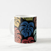 Tropisches Monstera-Muster Kaffeetasse (Vorderseite Links)