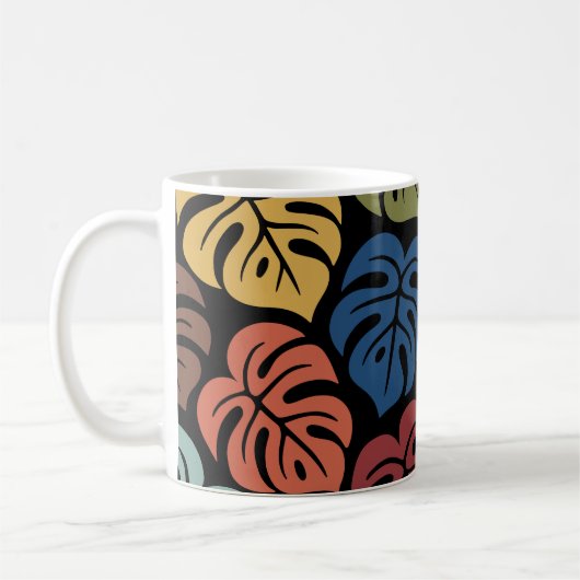 Tropisches Monstera-Muster Kaffeetasse (Links)