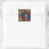 Tropisches Monstera-Muster Quadratischer Aufkleber (Tasche)