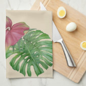 Tropisches Monstera u. Geschirrtuch (Viertel Falte)