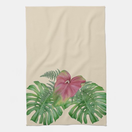 Tropisches Monstera u. Geschirrtuch (Vertikal)