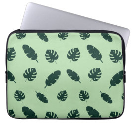 Tropisches Monstera- und Palmblatt nahtloses Muste Laptopschutzhülle
