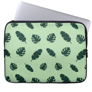 Tropisches Monstera- und Palmblatt nahtloses Muste Laptopschutzhülle