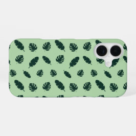 Tropisches Monstera- und Palmblatt-Nahtlosmuster iPhone 16 Hülle