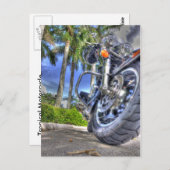 tropisches Motorrad Postkarte (Vorne/Hinten)