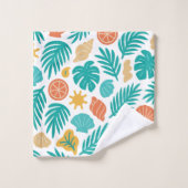 Tropisches Muscheln- und Frontsystem Badhandtuch Set (Waschlappen)