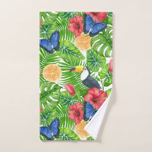tropisches Muster Badhandtuch Set (Handtuch)