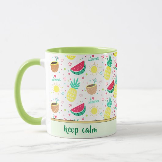 Tropisches Muster Bunte Früchte Kaffeetasse (Links)