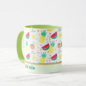 Tropisches Muster Bunte Früchte Kaffeetasse (Vorderseite Links)