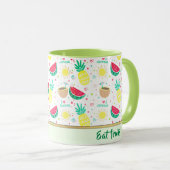 Tropisches Muster Bunte Früchte Kaffeetasse (VorderseiteRechts)