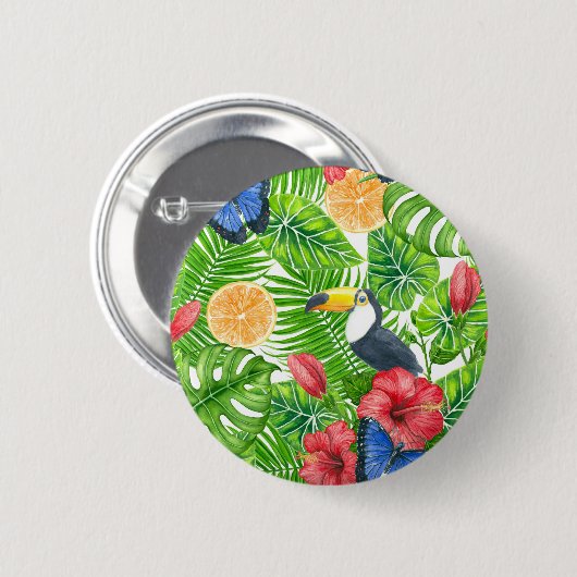 tropisches Muster Button (Vorne & Hinten)