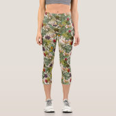 Tropisches Muster Capri Leggings (Vorderseite)