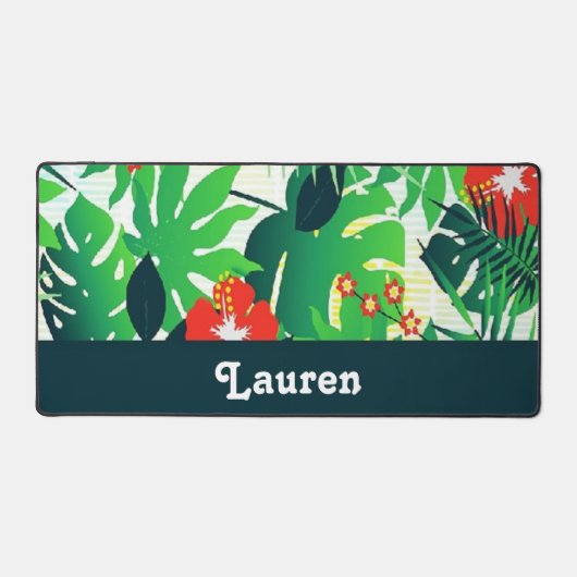 tropisches Muster des individuellen Namens Schreibtischunterlage (Vorderseite)