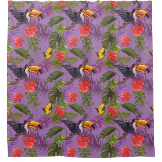 Tropisches Muster Duschvorhang (Vorderseite)