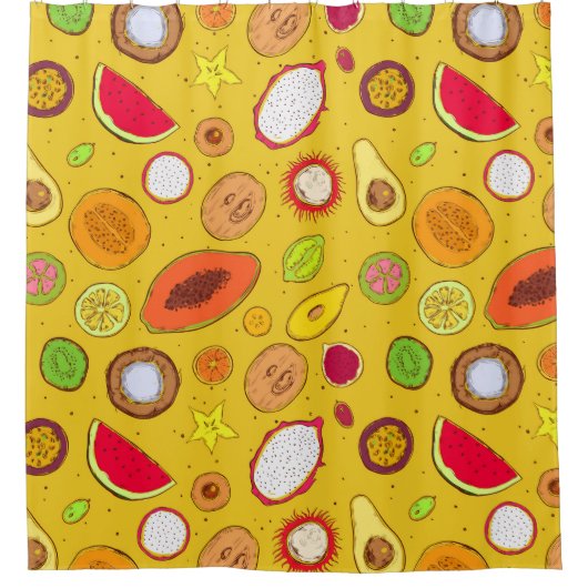 Tropisches Muster Duschvorhang (Vorderseite)