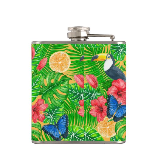 tropisches Muster Flachmann (Rückseite)