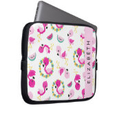 Tropisches Muster, Flamingos, Blume, Ihr Name Laptopschutzhülle (Vorne Rechts)