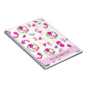 Tropisches Muster, Flamingos, Blume, Ihr Name Notizblock (Rechte Seite)