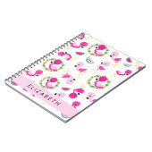 Tropisches Muster, Flamingos, Blume, Ihr Name Notizblock (Linke Seite)