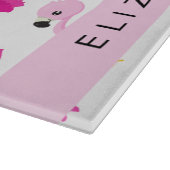 Tropisches Muster, Flamingos, Blume, Ihr Name Schneidebrett (Ecke)