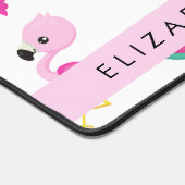 Tropisches Muster, Flamingos, Blume, Ihr Name Schreibtischunterlage (Ecke)