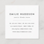 Tropisches Muster, Flamingos, Pet Shop, Bird Store Quadratische Visitenkarte (Rückseite)