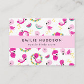 Tropisches Muster, Flamingos, Pet Shop, Bird Store Visitenkarte (Vorderseite)