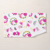 Tropisches Muster, Flamingos, Wassermelonen, Blume Badhandtuch Set (Handtuch)