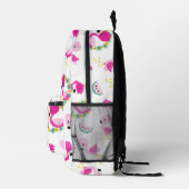 Tropisches Muster, Flamingos, Wassermelonen, Blume Bedruckter Rucksack (Rechts)