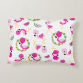 Tropisches Muster, Flamingos, Wassermelonen, Blume Dekokissen (Rückseite)