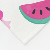 Tropisches Muster, Flamingos, Wassermelonen, Blume Fleecedecke (Ecke)