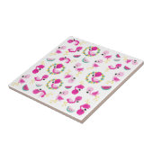 Tropisches Muster, Flamingos, Wassermelonen, Blume Fliese (Seite)