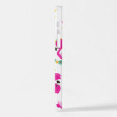 Tropisches Muster, Flamingos, Wassermelonen, Blume iPhone Hülle (Linke Seite)