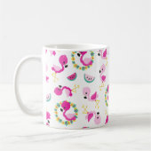 Tropisches Muster, Flamingos, Wassermelonen, Blume Kaffeetasse (Links)