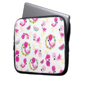 Tropisches Muster, Flamingos, Wassermelonen, Blume Laptopschutzhülle (Vorderseite Links)