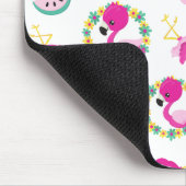 Tropisches Muster, Flamingos, Wassermelonen, Blume Mousepad (Ecke)