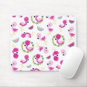 Tropisches Muster, Flamingos, Wassermelonen, Blume Mousepad (Mit Mouse)