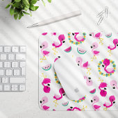 Tropisches Muster, Flamingos, Wassermelonen, Blume Mousepad