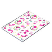 Tropisches Muster, Flamingos, Wassermelonen, Blume Notizblock (Linke Seite)