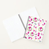 Tropisches Muster, Flamingos, Wassermelonen, Blume Notizblock (Innenseite)